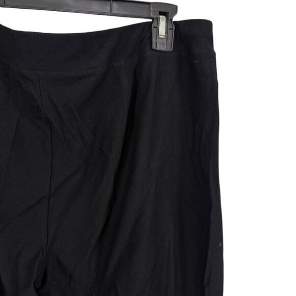Eileen Fisher Stretch Knit Crepe Stretch Pull On Elastic Waist Black Pants sz L - Picture 12 of 16